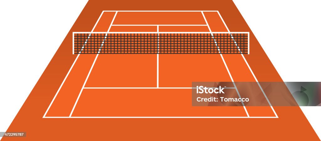 Tennis Court (clay) brick dust stadium Clay tennis court field brick dust stadium vector illustration. Tennis stock vector