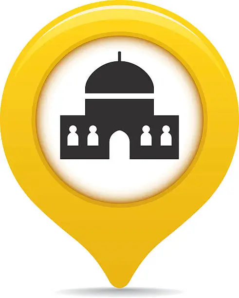 Vector illustration of Mosque map pointer