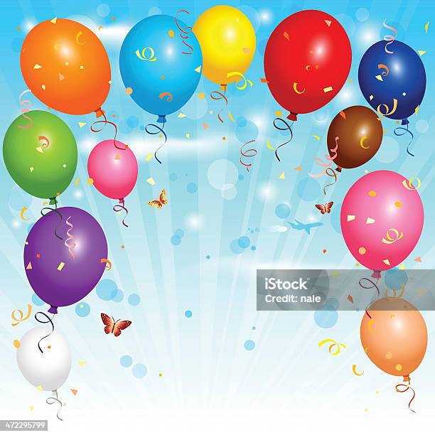 Ilustración de Globos De Aire y más Vectores Libres de Derechos de Globo - Decoración - Globo - Decoración, Tarjeta de cumpleaños, Cumpleaños