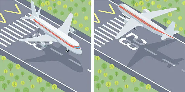 Vector illustration of Isometric, Airport Transport