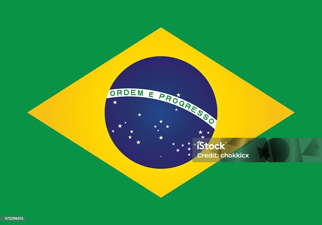 Brasile Bandiera brasiliana o - arte vettoriale royalty-free di Bandiera