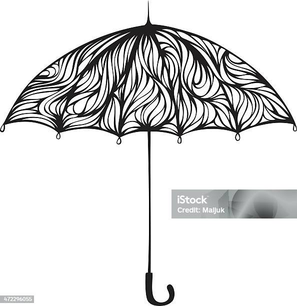 Verzierte Regenschirm Stock Vektor Art und mehr Bilder von Abstrakt - Abstrakt, Accessoires, Ausrüstung und Geräte