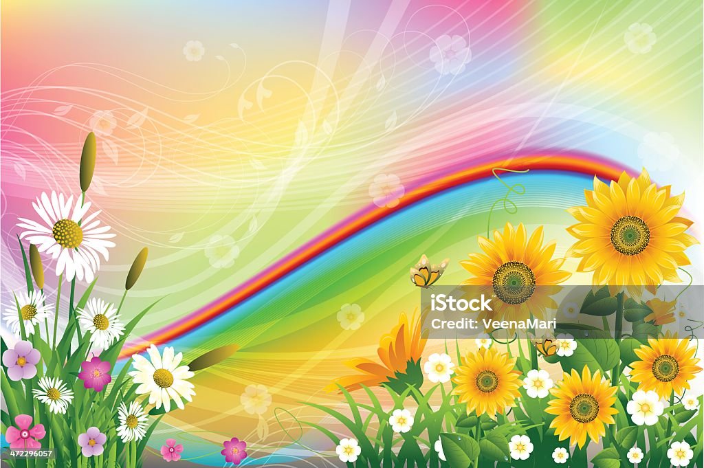 Spring Fount Background Spring Background Stock Illustration - Download Image Now - Sunflower ...