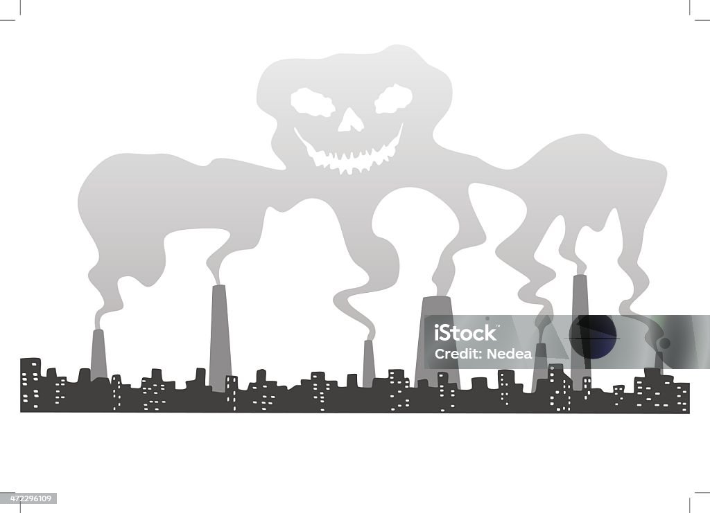 Czaszka z smog - Grafika wektorowa royalty-free (Chemia - Nauka)