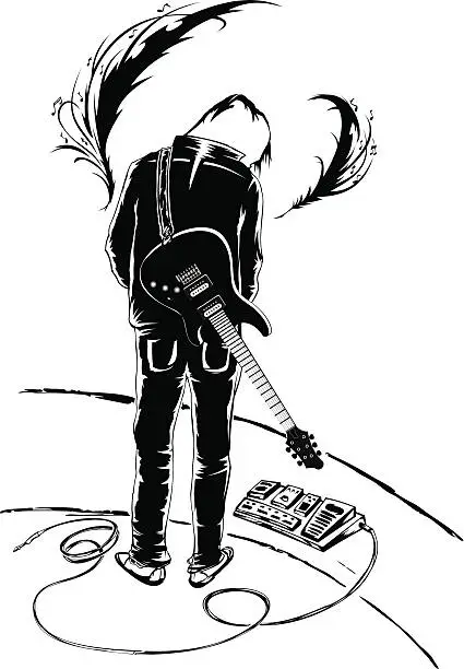 Vector illustration of Guitarist