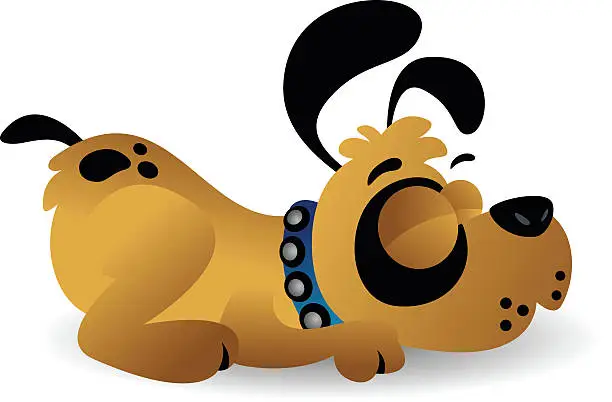 Vector illustration of Sleeping dog