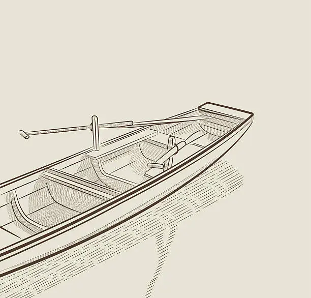 Vector illustration of lonely boat