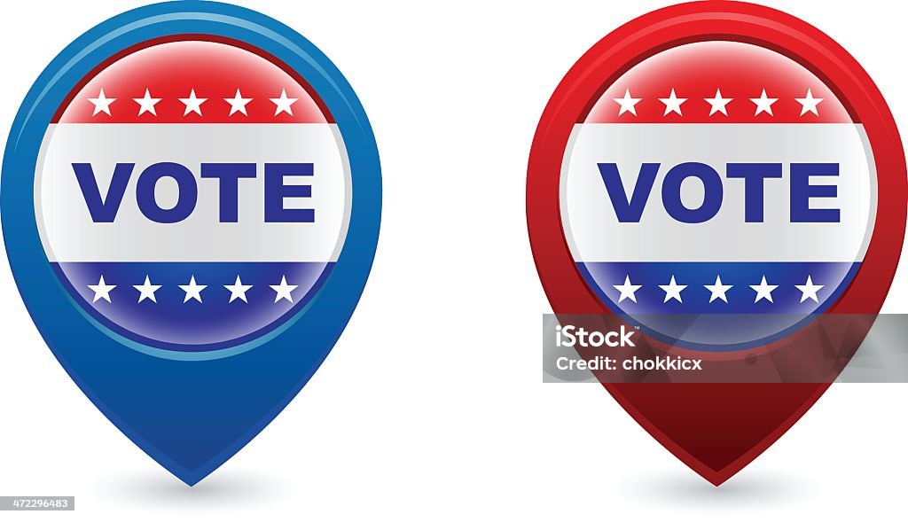 Abstimmung Wahl pins oder Hinweise - Lizenzfrei Blau Vektorgrafik
