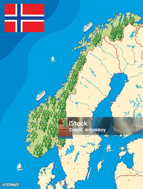 Norwegia Mapy - Stockowe grafiki wektorowe i więcej obrazów Mapa - Mapa, Alta - Norwegia, Bergen