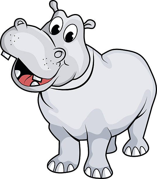illustrazioni stock, clip art, cartoni animati e icone di tendenza di hippo - ippopotamo