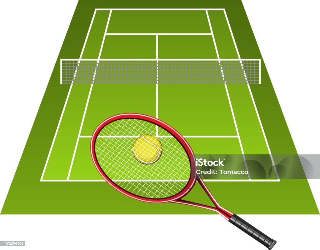 Открытый теннисный корт (clay)-Векторная иллюстрация - Векторная графика Американская культура роялти-фри