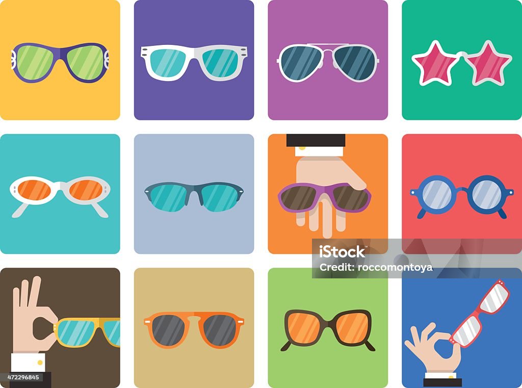 Conjunto de ícones, óculos de sol - Vetor de Formato de Estrela royalty-free