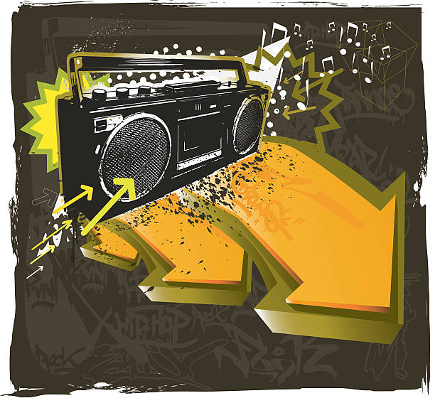 getto woda - old school rap stock illustrations