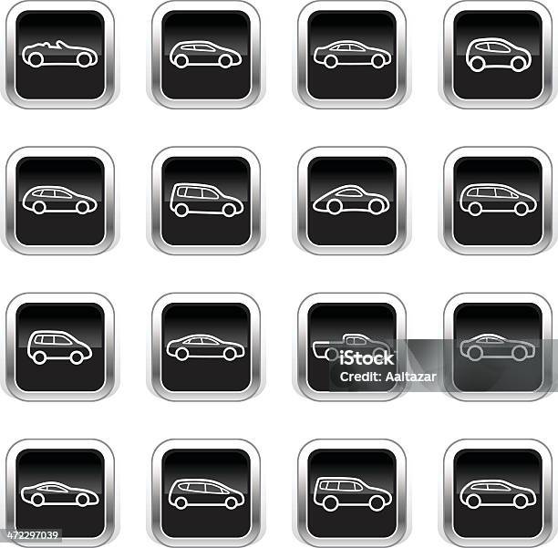 Ilustración de Supergloss Iconos Negro De Automóviles Presentan y más Vectores Libres de Derechos de Coche - Coche, Coche con puerta trasera, Vector