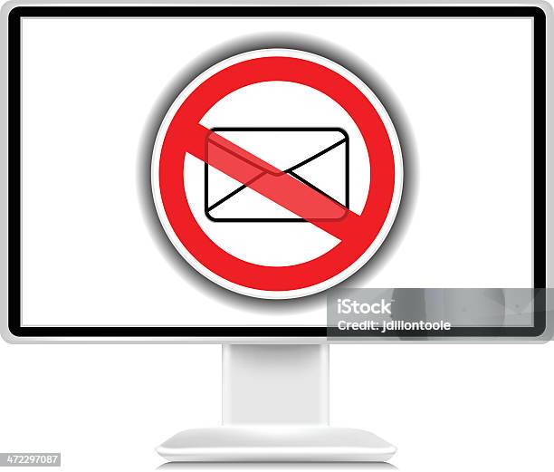 Sticker Spam Computer Computer With Spam Warning Sign Stock Illustration - Download Image Now ...