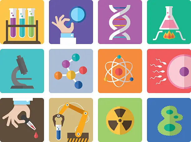 Vector illustration of Icon Set, Science