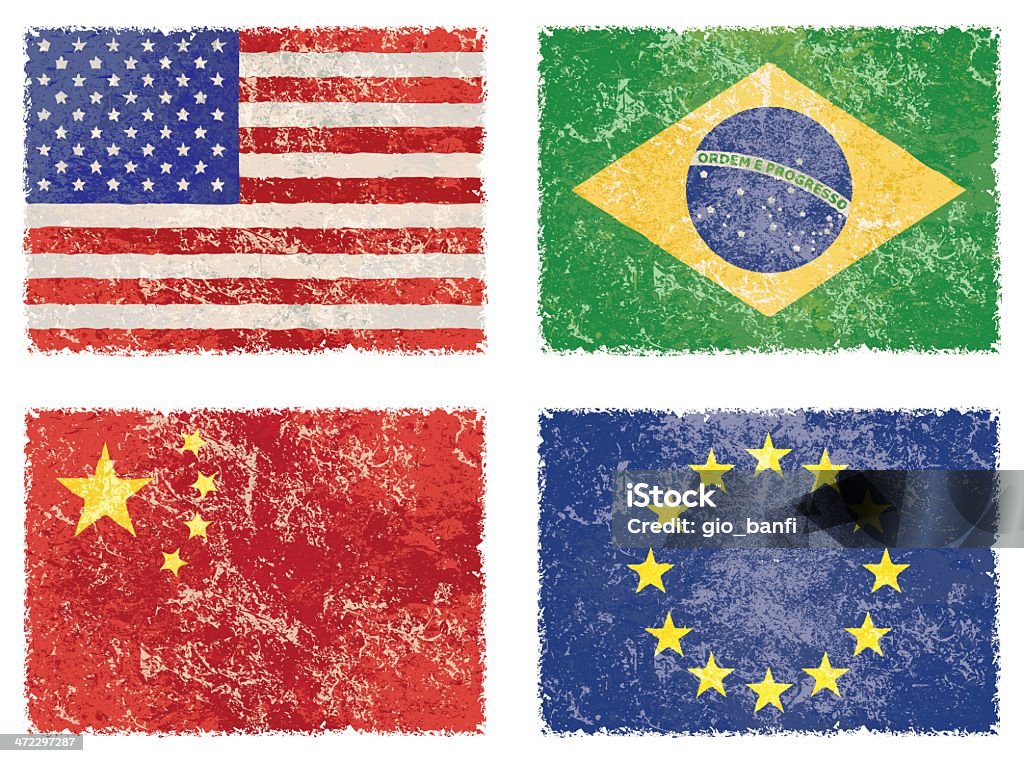 Wektor grunge flags - Grafika wektorowa royalty-free (Brazylia)