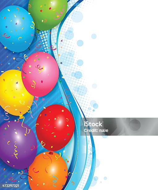 Ballons Hintergrund Stock Vektor Art und mehr Bilder von Geburtstagskarte - Geburtstagskarte, Band, Konfetti