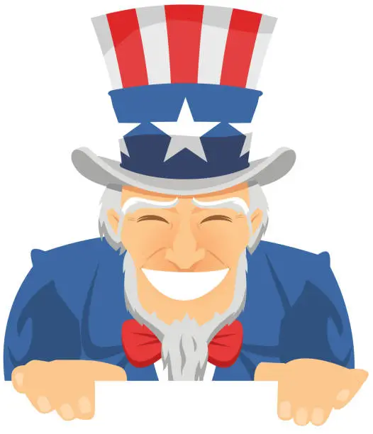 Vector illustration of Uncle Sam Smiling