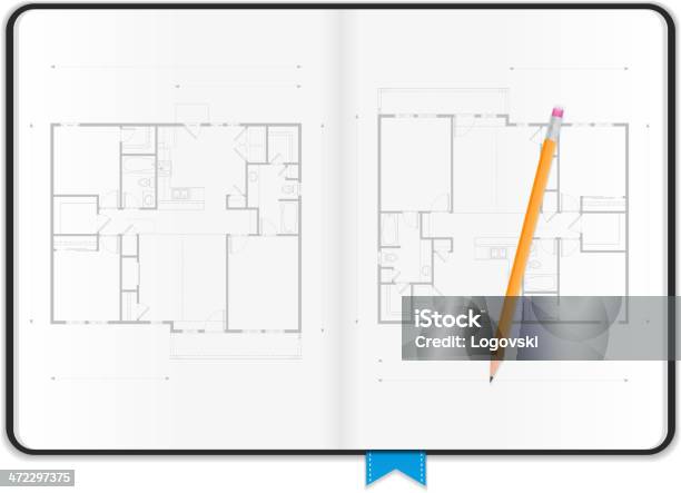 Konstruktion Notebook Stock Vektor Art und mehr Bilder von Architektur - Architektur, Architekturberuf, Baugewerbe