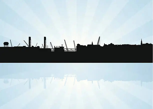 Vector illustration of Portsmouth NH Skyline