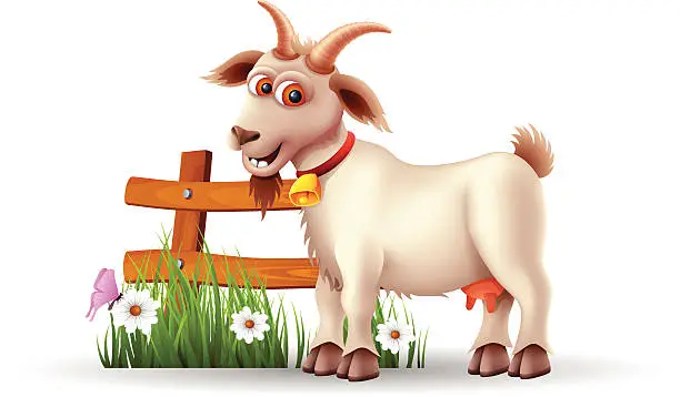 Vector illustration of Funny Goat