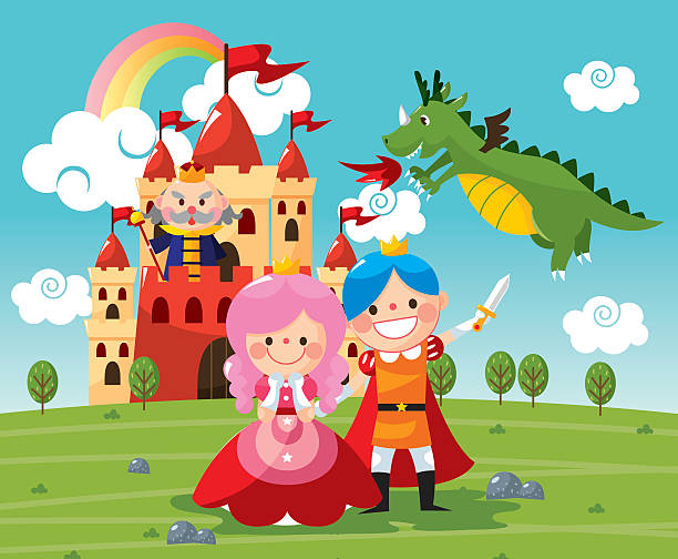 сказка средневековая возраста - picture book fairy tale castle dragon stock illustrations