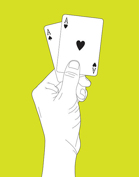 aces - pair of aces stock illustrations