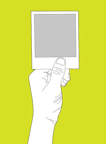 Vector illustration of Hand Holding Blank Instant Photo