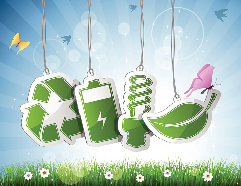 Spring Recycling Spring With Recycling Tags Stock Illustration - Download Image Now ...
