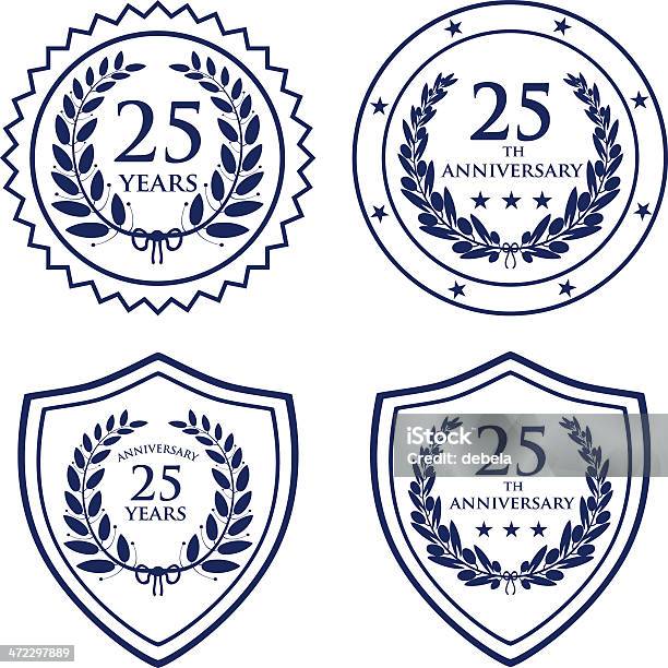 Twentyfifth Anniversary Seals Stock Illustration - Download Image Now - 25th Anniversary, Anniversary, Medallion