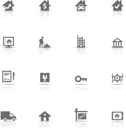 Icon Set, Real Estate on white background, made in adobe Illustrator (vector)