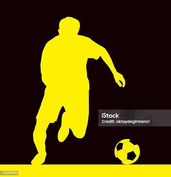 Jogador De Futebol - Arte vetorial de stock e mais imagens de Adulto - Adulto, Amarelo, Ao Ar Livre