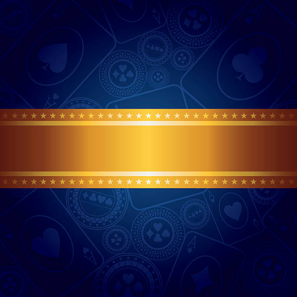 Casino Background with golden stripe Blue casino background with golden stripe poker wallpaper background stock illustrations