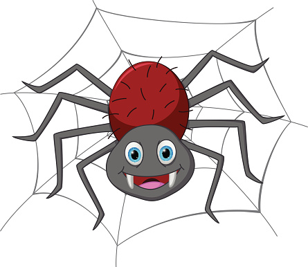 Vector Illustration of Funny spider cartoon