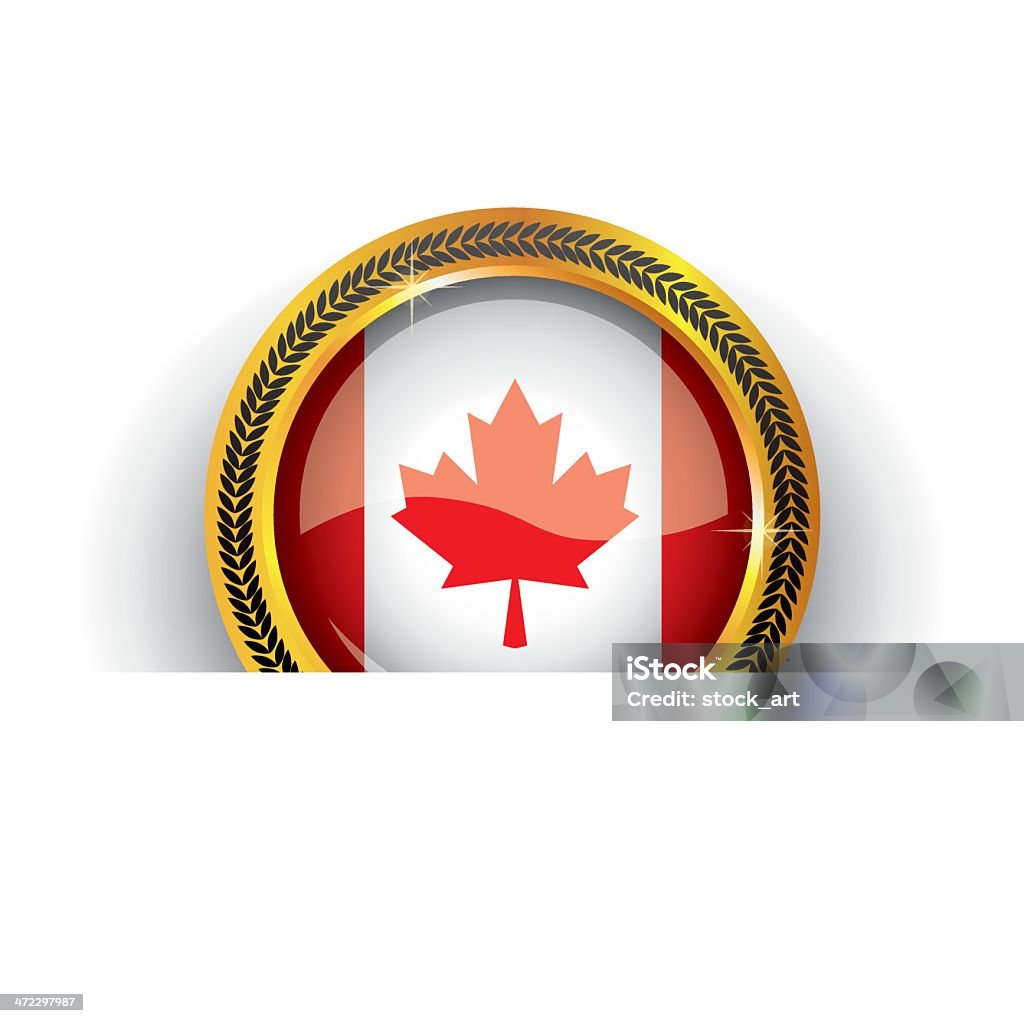 Symbole doré avec drapeau de Canada en blanc poche - clipart vectoriel de Angle libre de droits