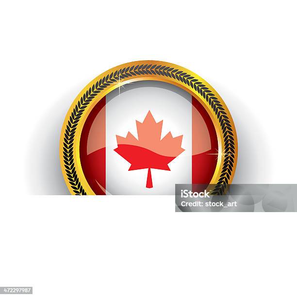 De Ouro Com A Bandeira Do Canadá Em Branco De Bolso - Arte vetorial de stock e mais imagens de Bandeira