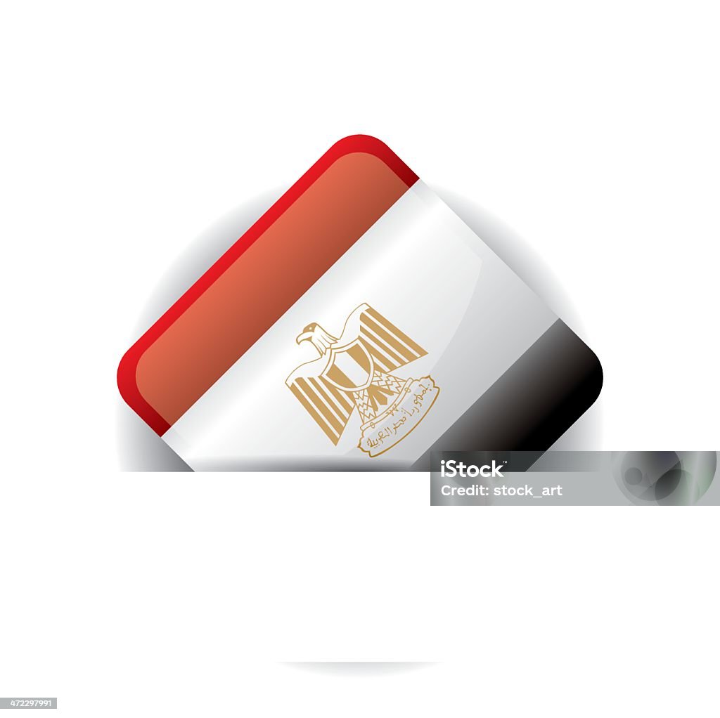 Błyszczący ikona z Flaga Egiptu na biały kieszeń - Grafika wektorowa royalty-free (Azja Zachodnia)