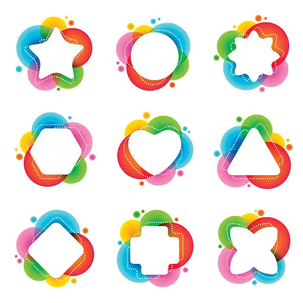 Vector illustration of Multi colored negative shapes