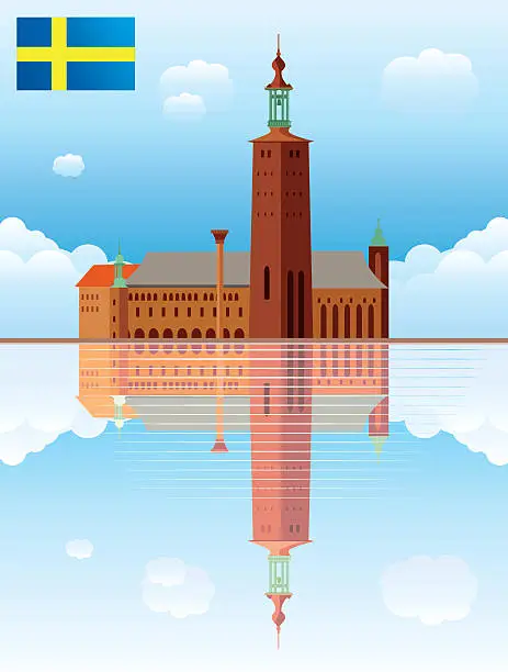 Vector illustration of Stockholm City Hall