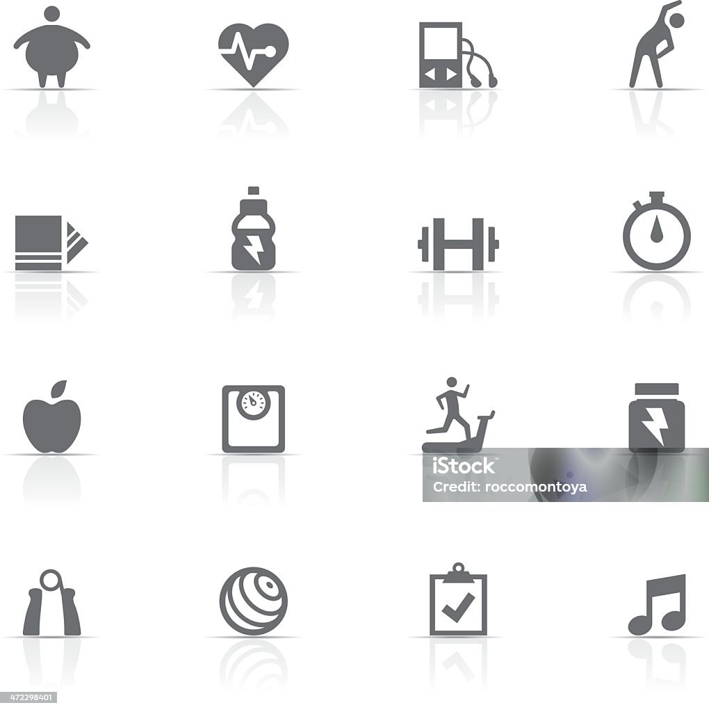 Icon Set, Fitness and gym Icon Set, Fitness and gym on white background, made in adobe Illustrator (vector) Abdominal Muscle stock vector