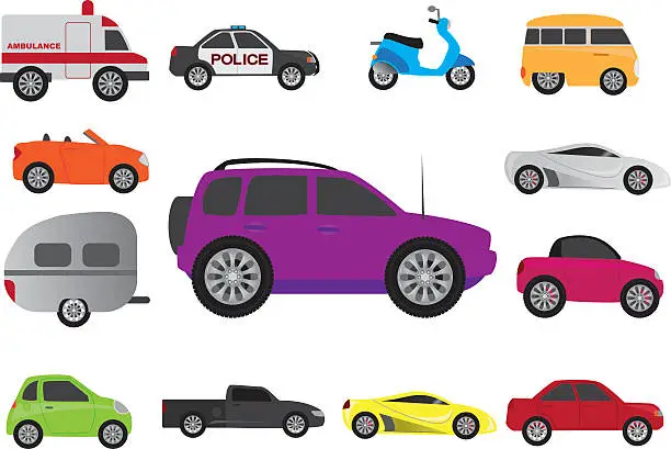 Vector illustration of Car Icons