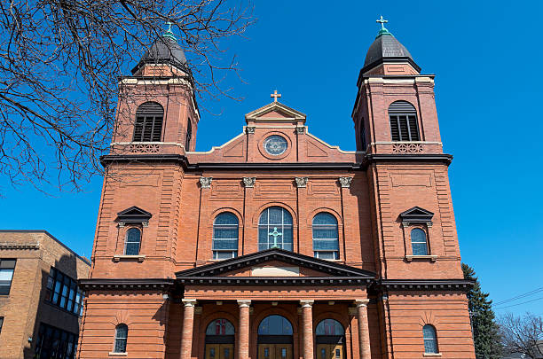 istock Red Brick Church Front in Saint Paul 472298454