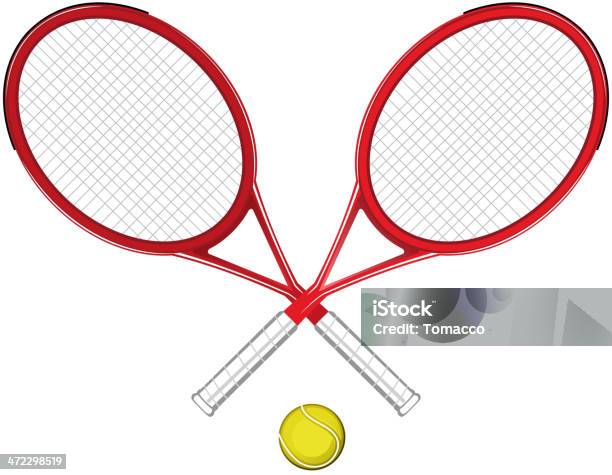 Raquette De Tennis Et Balles Vecteurs libres de droits et plus d'images vectorielles de Activité de loisirs - Activité de loisirs, Balle de tennis, Balle ou ballon