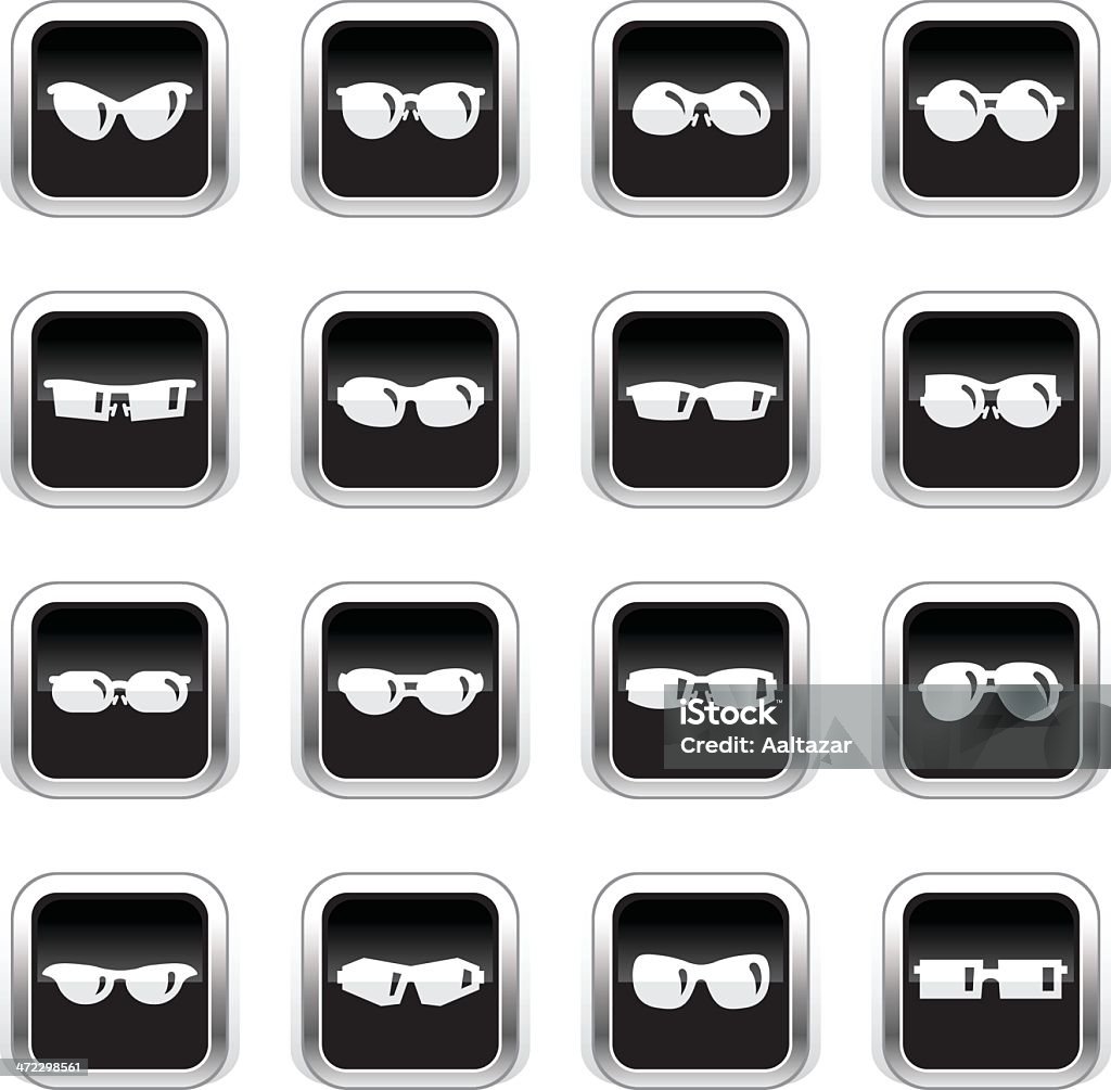 Supergloss noir icônes de lunettes de soleil - clipart vectoriel de Affaires Finance et Industrie libre de droits