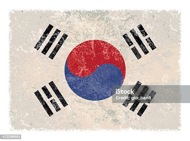 Ilustración de Bandera De Corea Del Sur y más Vectores Libres de Derechos de Azul - Azul, Bandera, Bandera de Corea del Sur