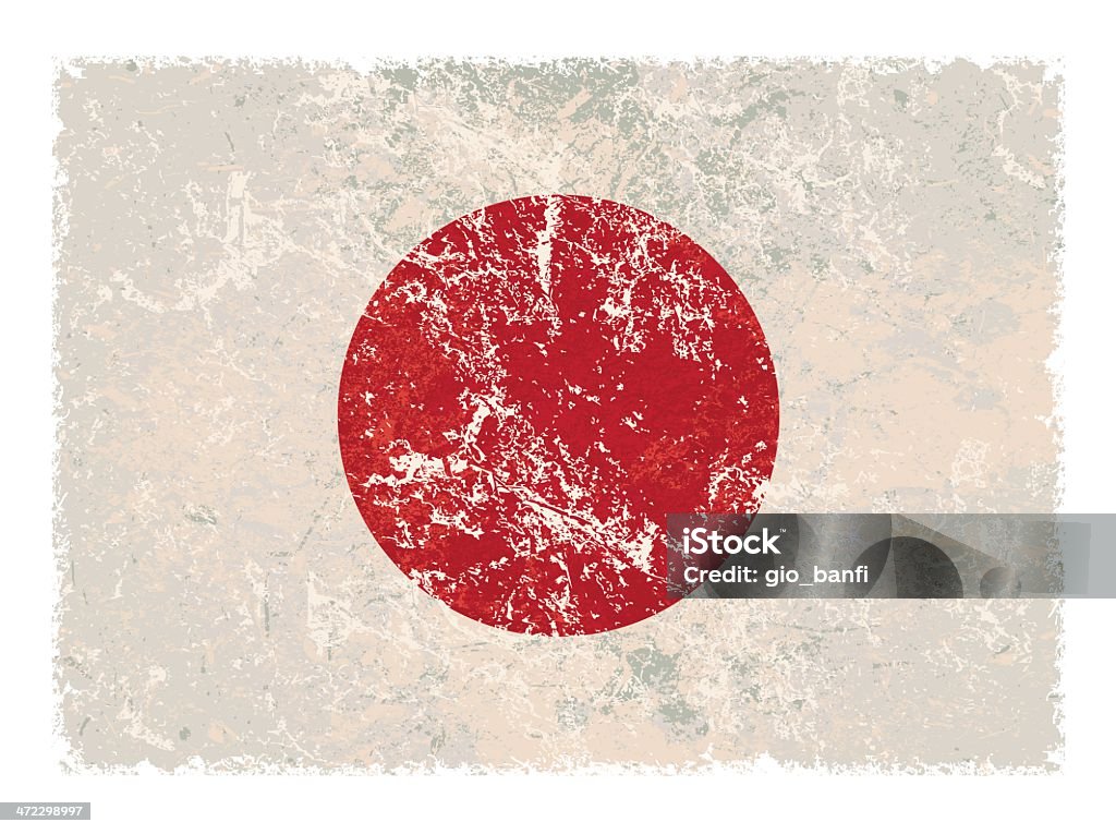 grunge de bandera japonesa - arte vectorial de Bandera libre de derechos