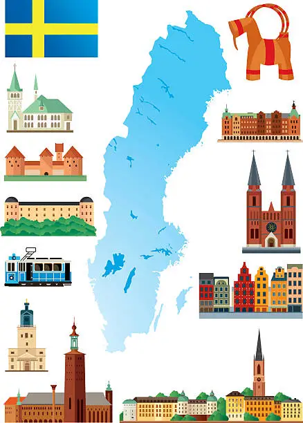 Vector illustration of Sweden