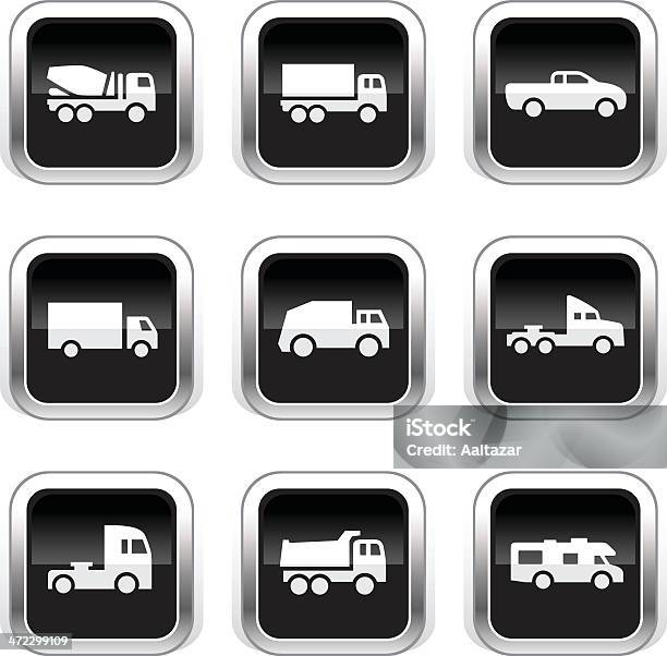 Supergloss 검정색 아이콘트럭 교통에 대한 스톡 벡터 아트 및 기타 이미지 - 교통, 교통신호등, 그라데이션