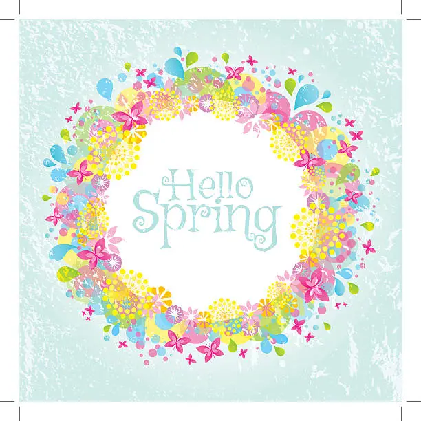 Vector illustration of Spring Greeting Background